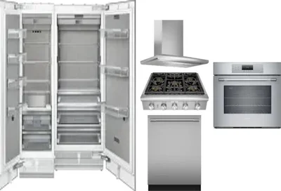 6 Piece Package Includes Refrigerator, Freezer, Cooktop, Wall Oven, Hood And Dishwasher