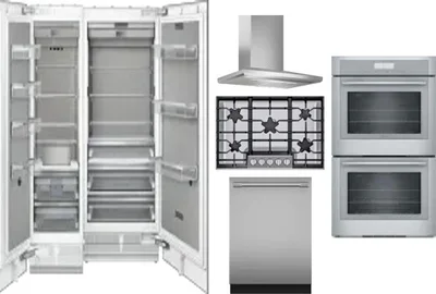 6 Piece Package Includes Refrigerator, Freezer, Cooktop, Wall Oven, Hood And Dishwasher