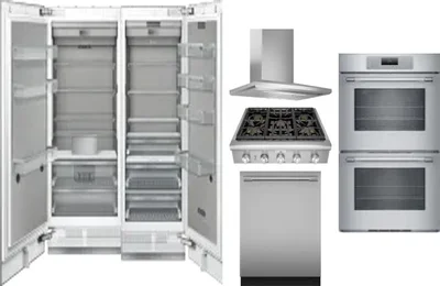 6 Piece Package Includes Refrigerator, Freezer, Cooktop, Wall Oven, Hood And Dishwasher