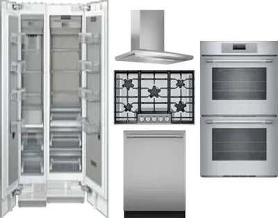 6 Piece Package Includes Refrigerator, Freezer, Cooktop, Wall Oven, Hood And Dishwasher
