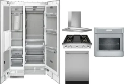 6 Piece Package Includes Refrigerator, Freezer, Cooktop, Wall Oven, Hood And Dishwasher