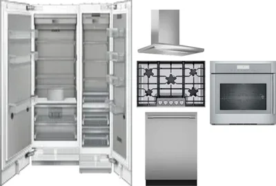 6 Piece Package Includes Refrigerator, Freezer, Cooktop, Wall Oven, Hood And Dishwasher