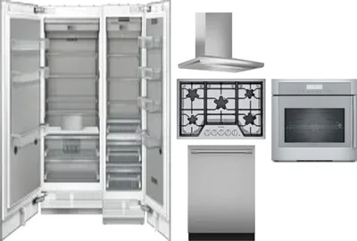 6 Piece Package Includes Refrigerator, Freezer, Cooktop, Wall Oven, Hood And Dishwasher