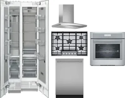 6 Piece Package Includes Refrigerator, Freezer, Cooktop, Wall Oven, Hood And Dishwasher