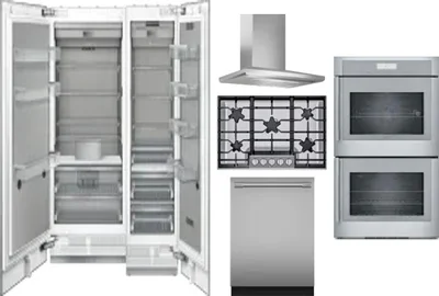 6 Piece Package Includes Refrigerator, Freezer, Cooktop, Wall Oven, Hood And Dishwasher