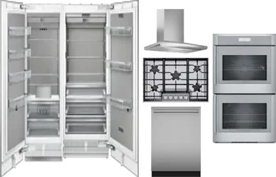 6 Piece Package Includes Refrigerator, Freezer, Cooktop, Wall Oven, Hood And Dishwasher