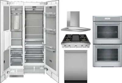 6 Piece Package Includes Refrigerator, Freezer, Cooktop, Wall Oven, Hood And Dishwasher
