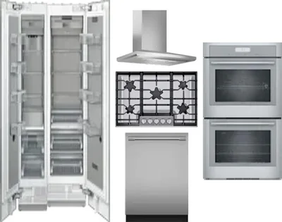 6 Piece Package Includes Refrigerator, Freezer, Cooktop, Wall Oven, Hood And Dishwasher