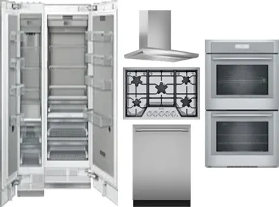 6 Piece Package Includes Refrigerator, Freezer, Cooktop, Wall Oven, Hood And Dishwasher