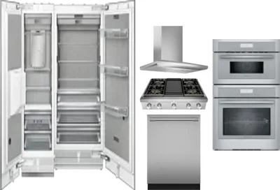6 Piece Package Includes Refrigerator, Freezer, Cooktop, Wall Oven, Hood And Dishwasher