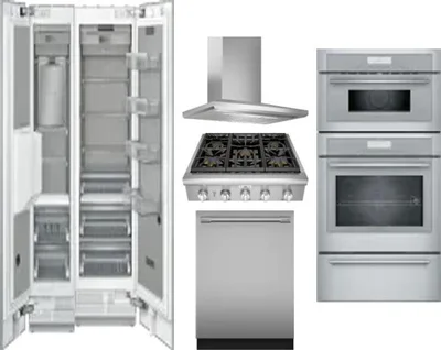 6 Piece Package Includes Refrigerator, Freezer, Cooktop, Wall Oven, Hood And Dishwasher