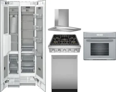 6 Piece Package Includes Refrigerator, Freezer, Cooktop, Wall Oven, Hood And Dishwasher