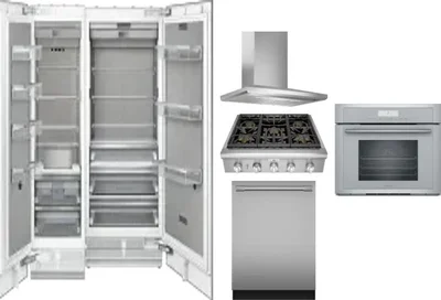 6 Piece Package Includes Refrigerator, Freezer, Cooktop, Wall Oven, Hood And Dishwasher