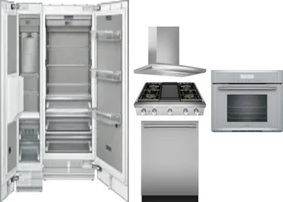 6 Piece Package Includes Refrigerator, Freezer, Cooktop, Wall Oven, Hood And Dishwasher