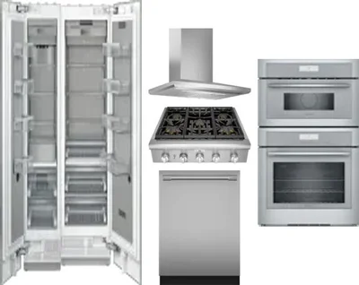 6 Piece Package Includes Refrigerator, Freezer, Cooktop, Wall Oven, Hood And Dishwasher