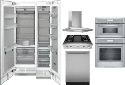 6 Piece Package Includes Refrigerator, Freezer, Cooktop, Wall Oven, Hood And Dishwasher