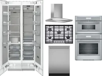 6 Piece Package Includes Refrigerator, Freezer, Cooktop, Wall Oven, Hood And Dishwasher