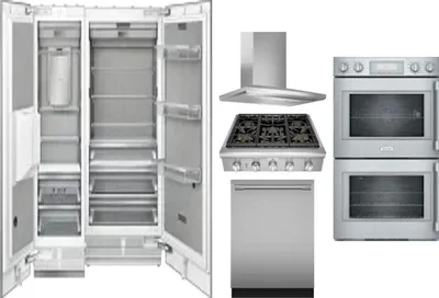 6 Piece Package Includes Refrigerator, Freezer, Cooktop, Wall Oven, Hood And Dishwasher