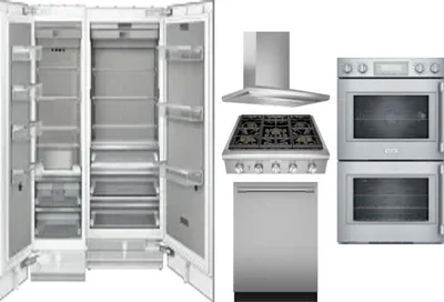 6 Piece Package Includes Refrigerator, Freezer, Cooktop, Wall Oven, Hood And Dishwasher