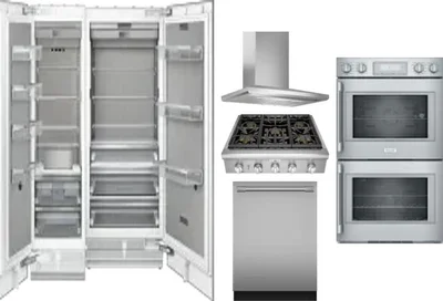 6 Piece Package Includes Refrigerator, Freezer, Cooktop, Wall Oven, Hood And Dishwasher