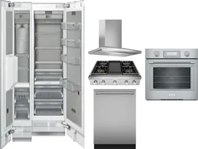 6 Piece Package Includes Refrigerator, Freezer, Cooktop, Wall Oven, Hood And Dishwasher