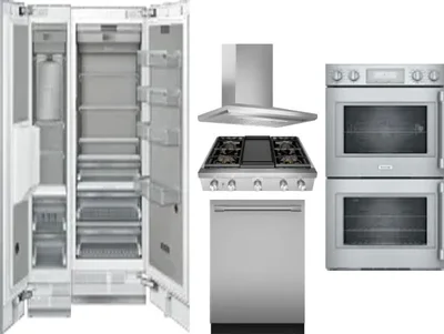 6 Piece Package Includes Refrigerator, Freezer, Cooktop, Wall Oven, Hood And Dishwasher