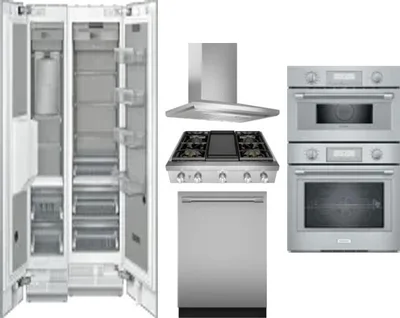 6 Piece Package Includes Refrigerator, Freezer, Cooktop, Wall Oven, Hood And Dishwasher