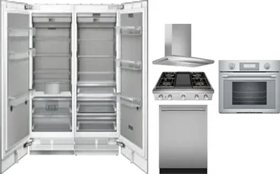 6 Piece Package Includes Refrigerator, Freezer, Cooktop, Wall Oven, Hood And Dishwasher