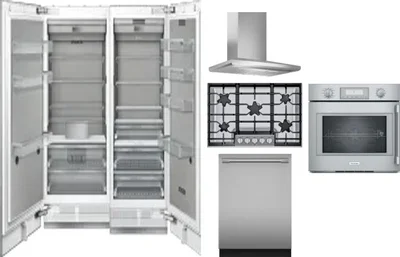 6 Piece Package Includes Refrigerator, Freezer, Cooktop, Wall Oven, Hood And Dishwasher