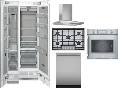 6 Piece Package Includes Refrigerator, Freezer, Cooktop, Wall Oven, Hood And Dishwasher