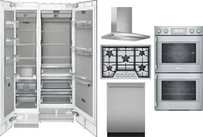 6 Piece Package Includes Refrigerator, Freezer, Cooktop, Wall Oven, Hood And Dishwasher