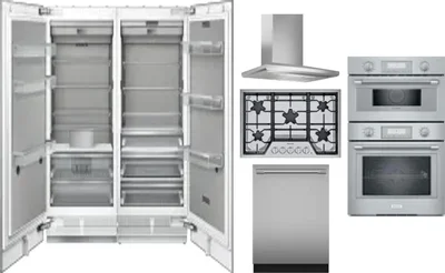 6 Piece Package Includes Refrigerator, Freezer, Cooktop, Wall Oven, Hood And Dishwasher
