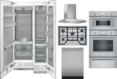 6 Piece Package Includes Refrigerator, Freezer, Cooktop, Wall Oven, Hood And Dishwasher