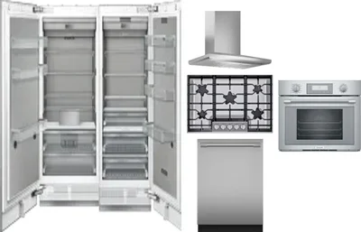 6 Piece Package Includes Refrigerator, Freezer, Cooktop, Wall Oven, Hood And Dishwasher