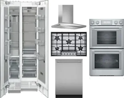 6 Piece Package Includes Refrigerator, Freezer, Cooktop, Wall Oven, Hood And Dishwasher