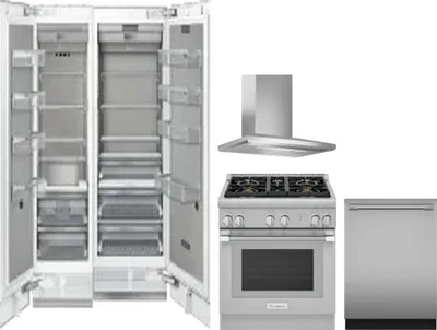 5 Piece Package Includes Refrigerator, Freezer, Range, Hood And Dishwasher