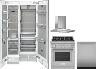 5 Piece Package Includes Refrigerator, Freezer, Range, Hood And Dishwasher