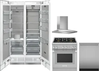 5 Piece Package Includes Refrigerator, Freezer, Range, Hood And Dishwasher