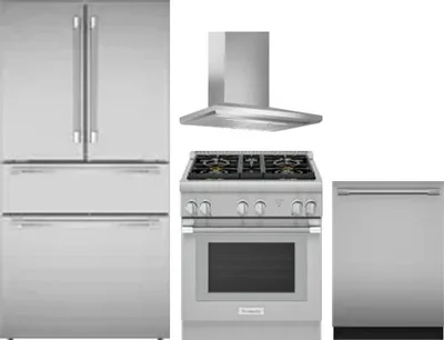 4 Piece Package Includes Refrigerator, Range, Hood And Dishwasher