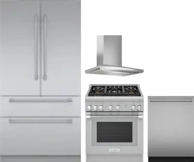 4 Piece Package Includes Refrigerator, Range, Hood And Dishwasher