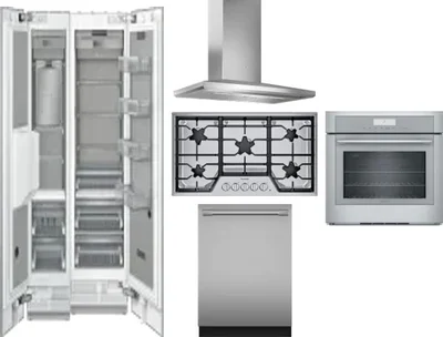 6 Piece Package Includes Refrigerator, Freezer, Cooktop, Wall Oven, Hood And Dishwasher