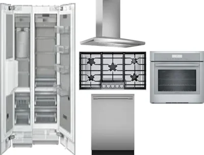 6 Piece Package Includes Refrigerator, Freezer, Cooktop, Wall Oven, Hood And Dishwasher