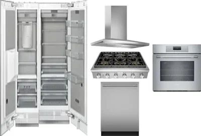 6 Piece Package Includes Refrigerator, Freezer, Cooktop, Wall Oven, Hood And Dishwasher