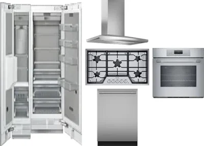 6 Piece Package Includes Refrigerator, Freezer, Cooktop, Wall Oven, Hood And Dishwasher