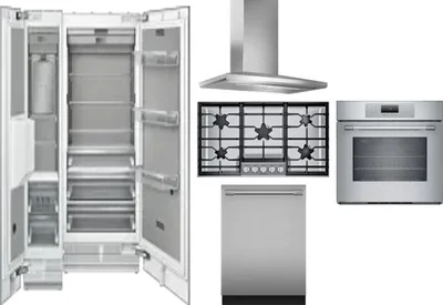 6 Piece Package Includes Refrigerator, Freezer, Cooktop, Wall Oven, Hood And Dishwasher