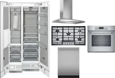 6 Piece Package Includes Refrigerator, Freezer, Cooktop, Wall Oven, Hood And Dishwasher