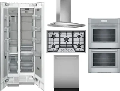 6 Piece Package Includes Refrigerator, Freezer, Cooktop, Wall Oven, Hood And Dishwasher