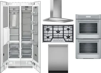 6 Piece Package Includes Refrigerator, Freezer, Cooktop, Wall Oven, Hood And Dishwasher