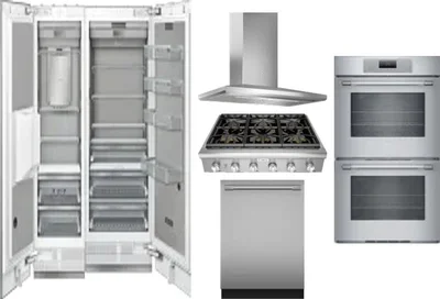 6 Piece Package Includes Refrigerator, Freezer, Cooktop, Wall Oven, Hood And Dishwasher
