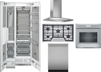 6 Piece Package Includes Refrigerator, Freezer, Cooktop, Wall Oven, Hood And Dishwasher